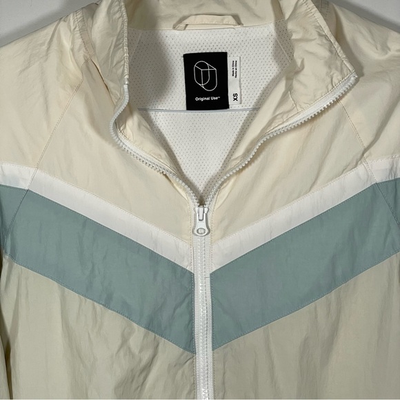 Original Use Jacket Retro Light Windbreaker Track Jacket White Blue Size XS - Picture 2 of 7